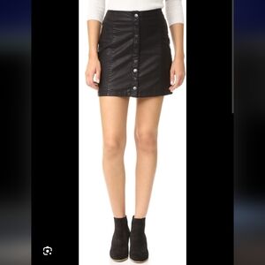 Free People Oh Snap Vegan Leather Black Mini Skirt